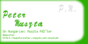 peter muszta business card